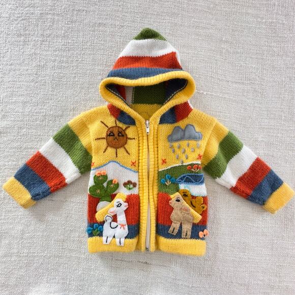 Peruvian Children's Zip-up Sweater VGUC 6-12mo - Picture 1 of 6